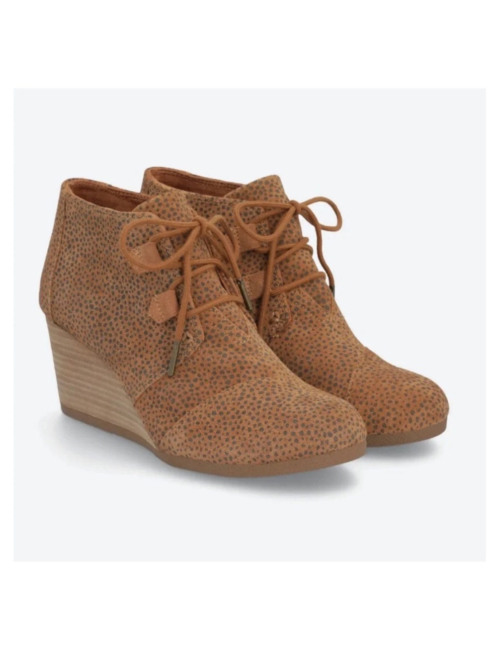Toms Kala Suede Lace-Up Wedge Ankle Boots